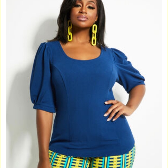 Ashley Stewart Tops - Plus size puff sleeve top